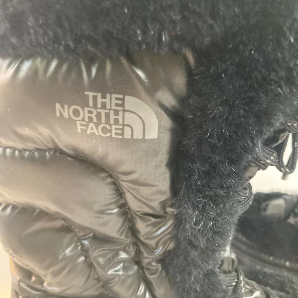 Womens The North Face Nuptse IV Fur Goose Down Boots Black‎ 6.5